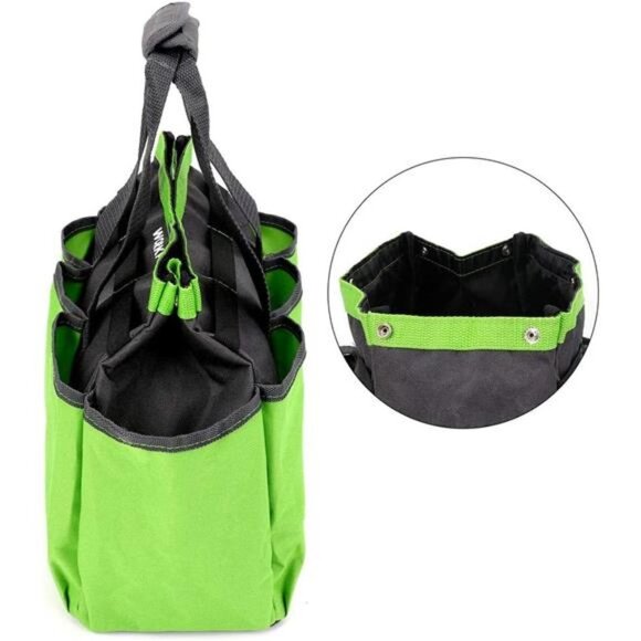 WORKPRO Garden Tool Bag, Garden Tote Storage Bag with 8 Pockets, 12" x 12" x 6" - Picture 4 of 6